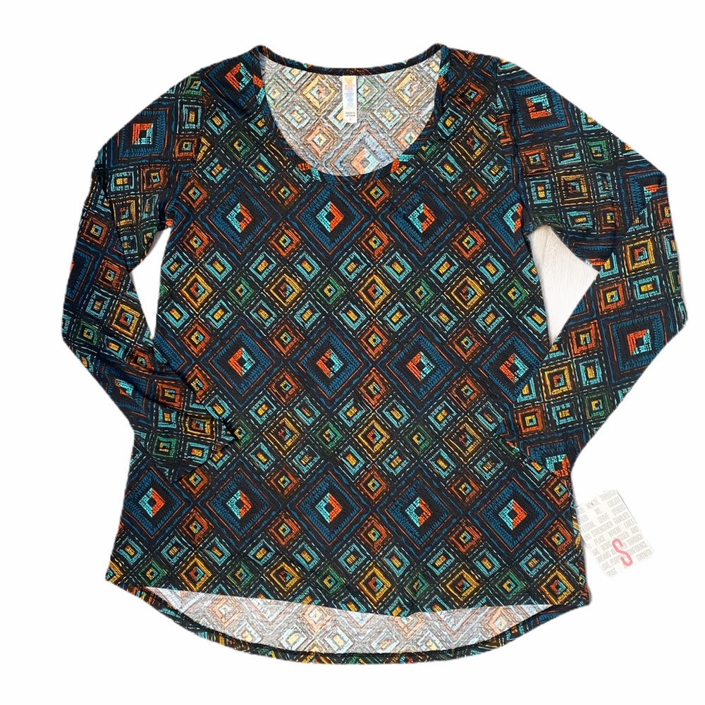 Geometric Diamond Shapes Long Sleeve Top